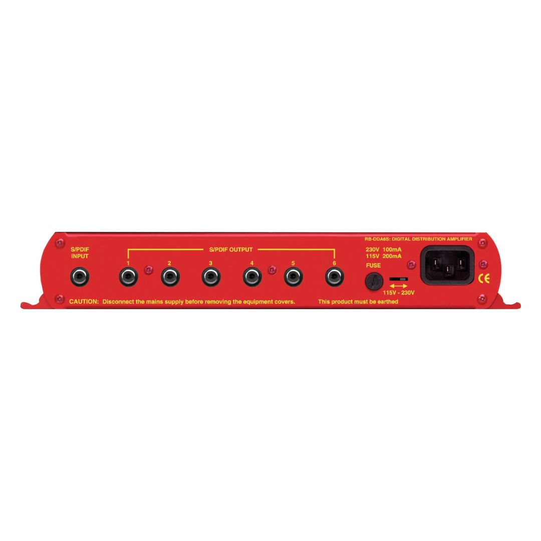 Rear panel of Sonifex RB-DDA6S on white background