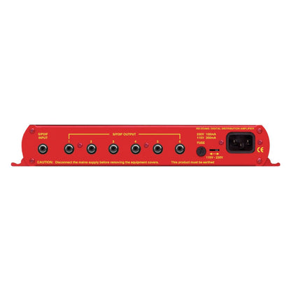 Rear panel of Sonifex RB-DDA6S on white background