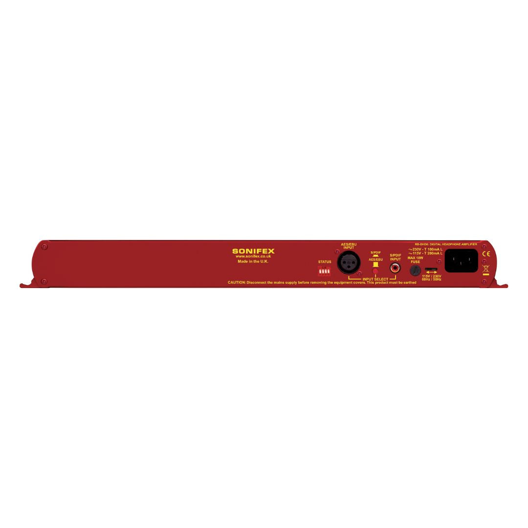Rear panel of Sonifex RB-DHD6 on white background
