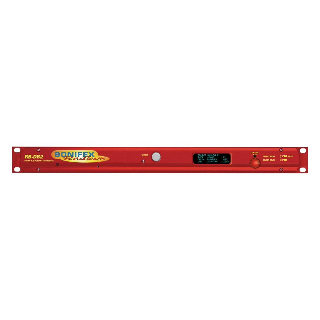 Front panel of Sonifex RB-DS2 on white background
