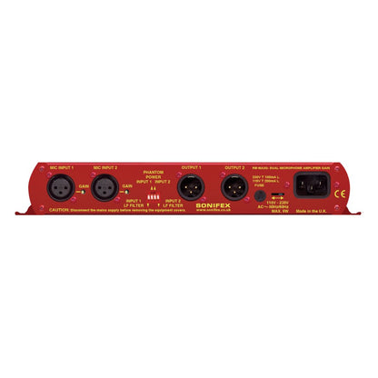 Rear view of Sonifex RB-MA2G on white background