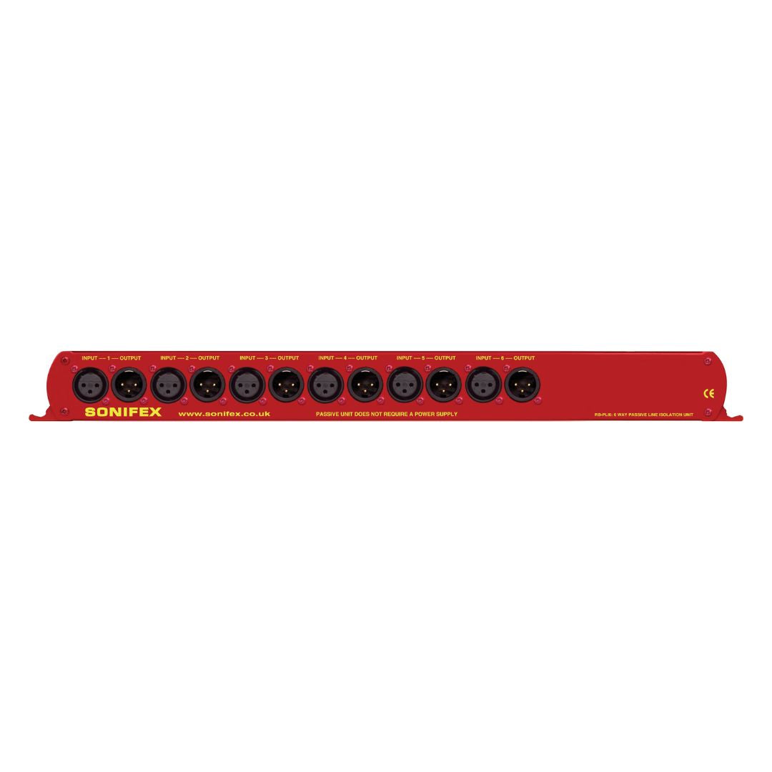 Rear view of Sonifex RB-PLI6 on white background