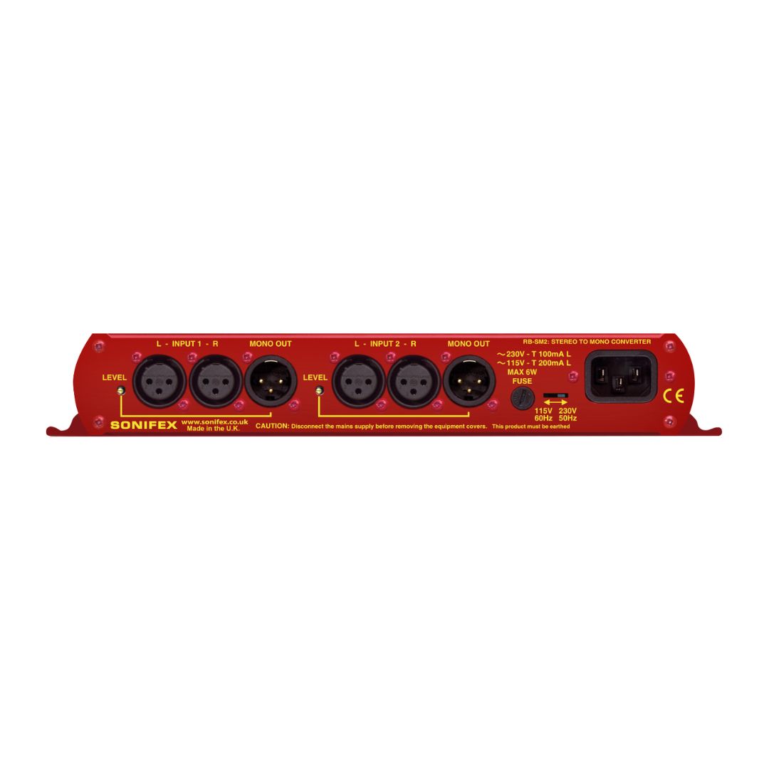 Rear panel shot of Sonifex RB-SM2 on white background