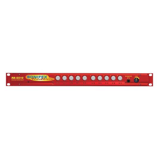 Front panel of Sonifex RB-SS10 on white background