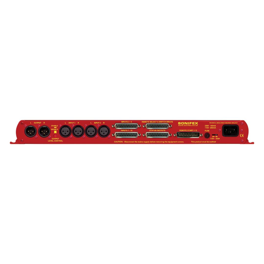 Rear panel of Sonifex RB-SS10 on white background