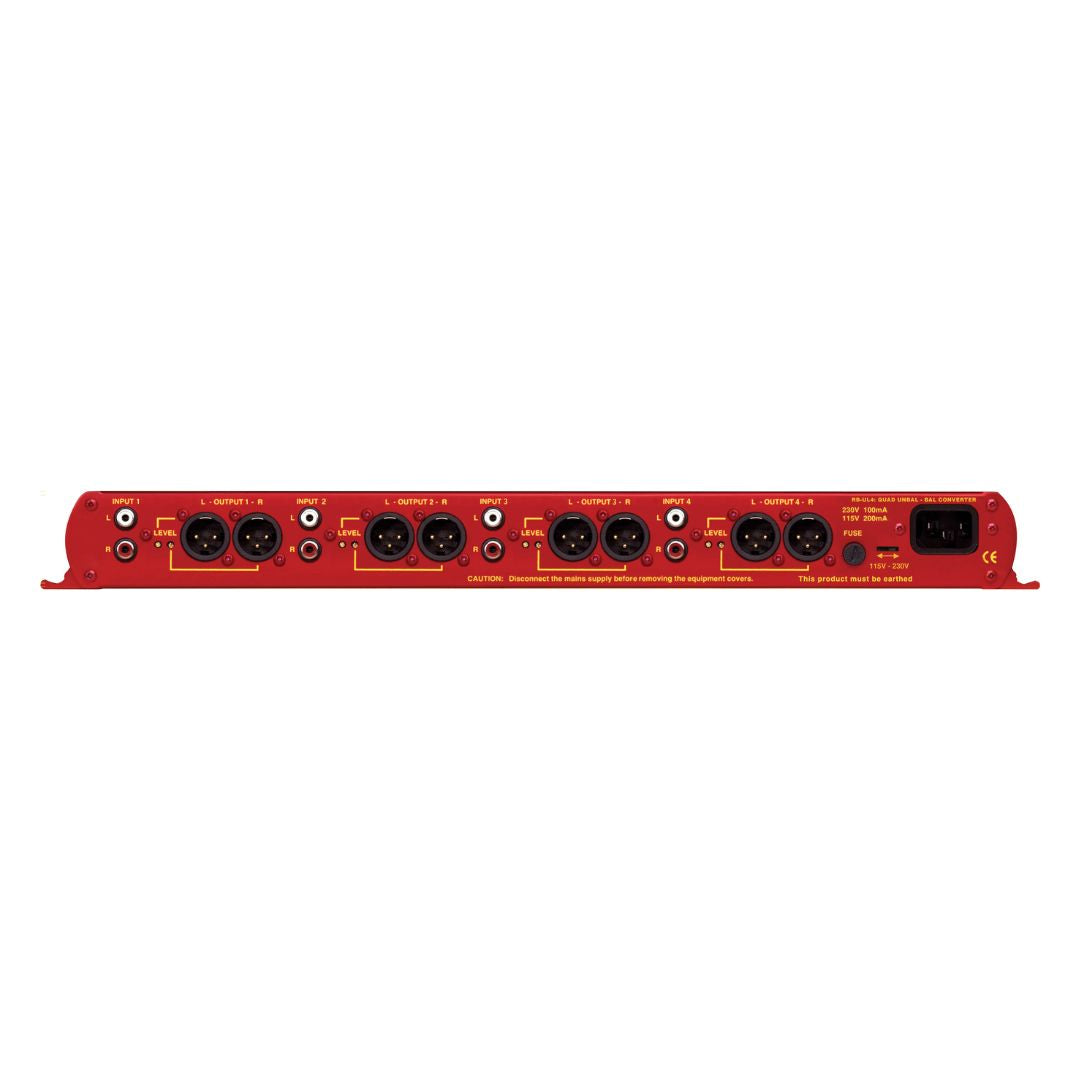 Rear panel of Sonifex RB-UL4 on white background