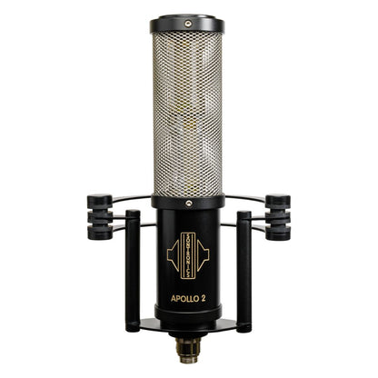 Front view of Sontronics APOLLO 2 Stereo Ribbon Microphone on white background