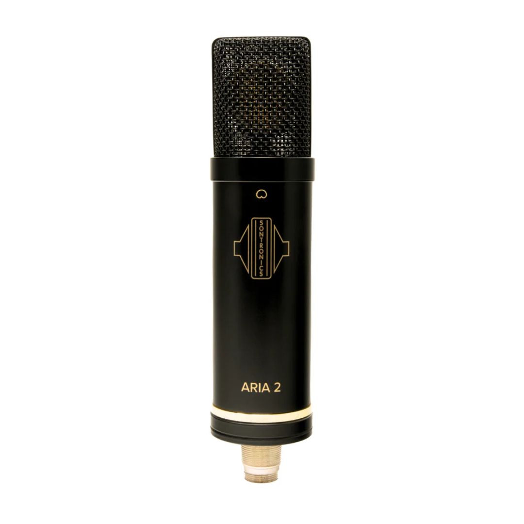 Front view of Sontronics ARIA 2 Tube Condenser Microphone on white background