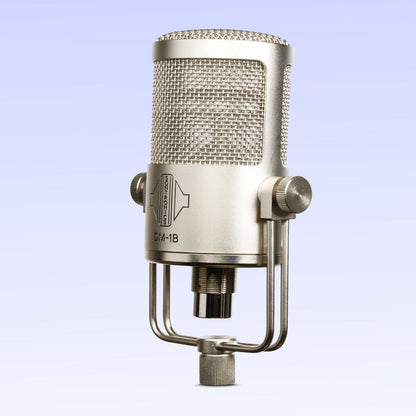 Angled view of Sontronics DM-1B Large-Diaphragm Condenser Microphone on purple background