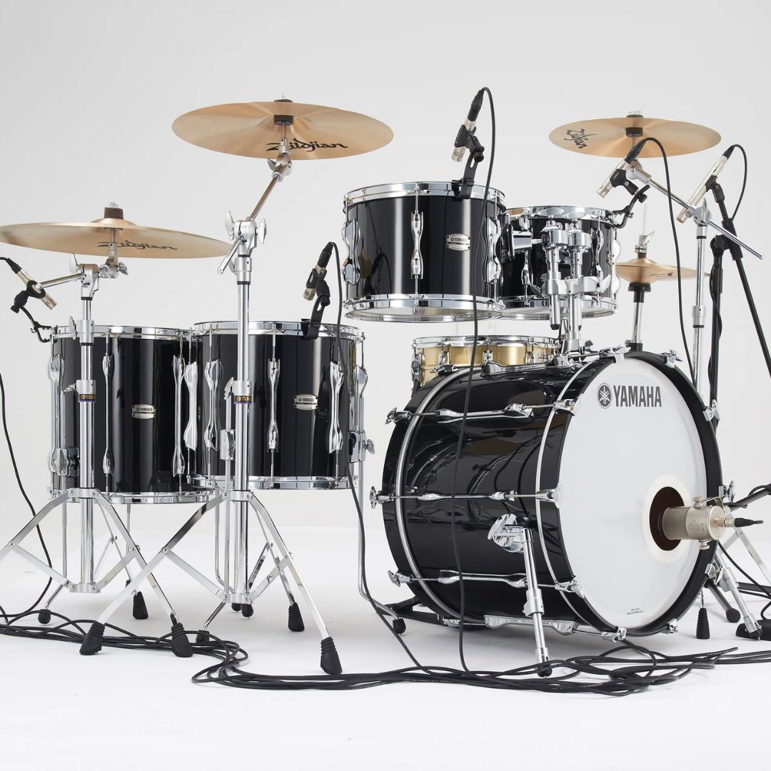 Sontronics DRUMPACK 5x Piece Drum Microphone Set micing up a drum kit in studio