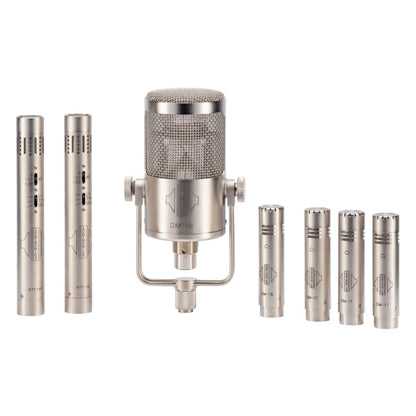 Front view of Sontronics DRUMPACK PLUS 7x Piece Drum Microphone Set on white background