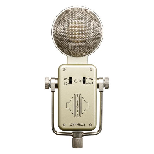 Front view of Sontronics ORPHEUS Multi-Pattern Condenser Microphone on white background