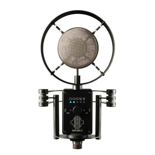 Front view of Sontronics SATURN 2 Multi-Pattern Large-Diaphragm Condenser Microphone on white background