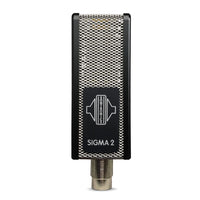 Front view of Sontronics SIGMA 2 Phantom-Powered Ribbon Microphone on white background