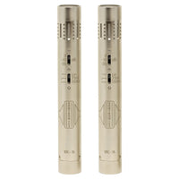 Front view of Sontronics STC-1S Matched Stereo Pair of Condenser Microphones Silver on white background