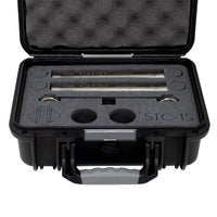 Inclusions of Sontronics STC-1S Matched Stereo Pair of Condenser Microphones Silver on white background