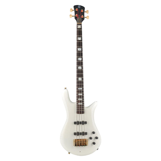 Front view of Spector Doug Wimbish Euro 4 Signature Bass Guitar (Aged White) on white background