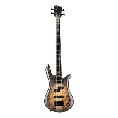 Front view of Spector Euro 4 CST Bass Guitar Natural Violet Burst Gloss on white background