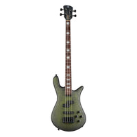 Front view of Spector Euro 4 LX Bass Guitar Haunted Moss on white background