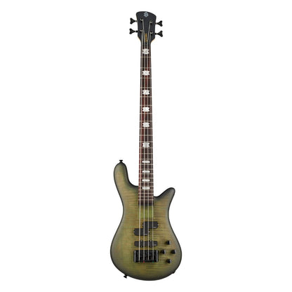Front view of Spector Euro 4 LX Bolt-On Bass Guitar Haunted Moss on white background