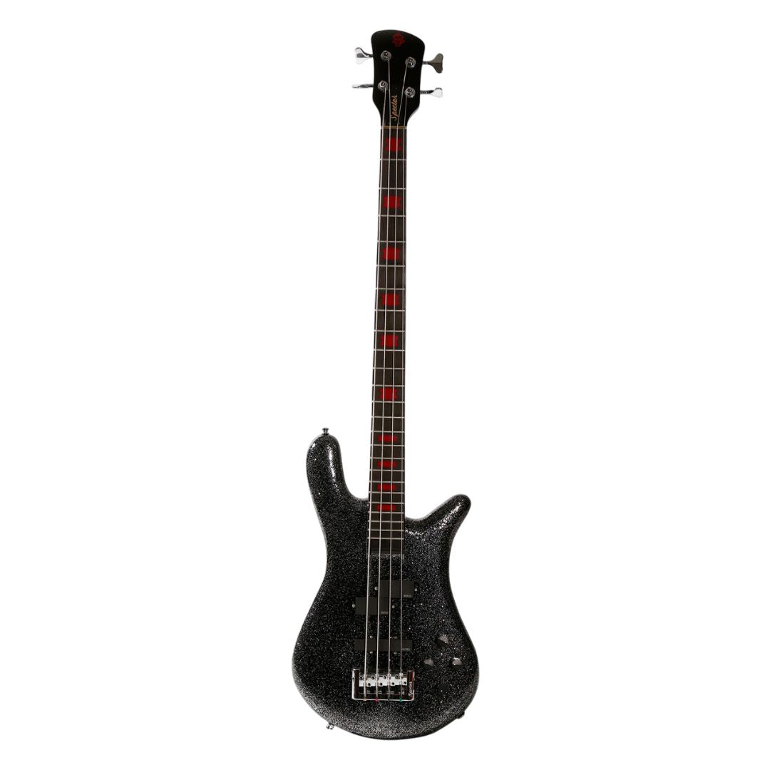 Front view of Spector Euro4 Rachel Bolan Signature Bass Guitar on white background