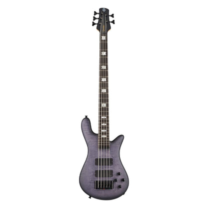 Front view of Spector Euro 5 LX Bolt-On Bass Guitar Nightshade on white background