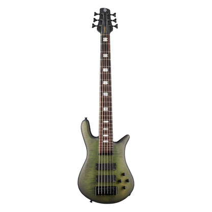 Front view of Spector Euro 6 LX Bass Guitar Haunted Moss on white background