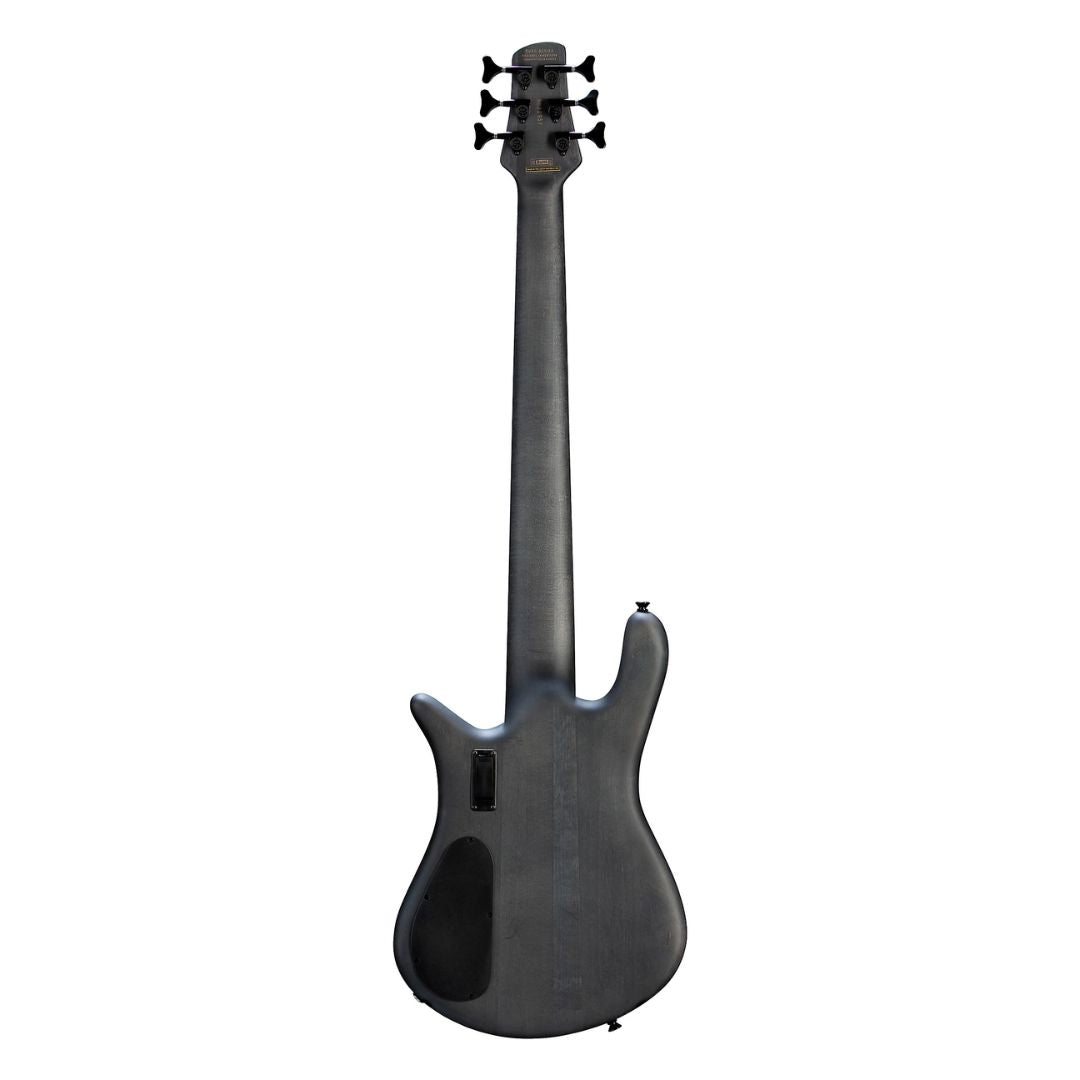 Rear view of Spector Euro 6 LX Bass Guitar Haunted Moss on white background