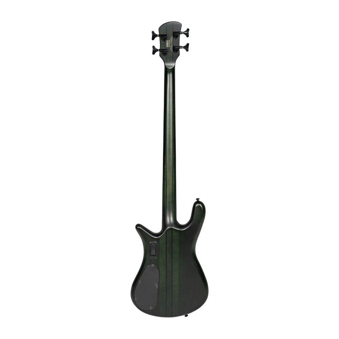 Rear view of Spector NS Dimension 4-String Bass Guitar Haunted Moss Matte on white background