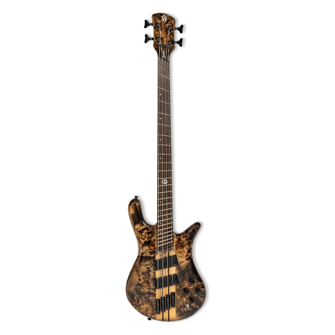 Front view of Spector NS Dimension 4-String Bass Guitar Super Faded Black Gloss on white background