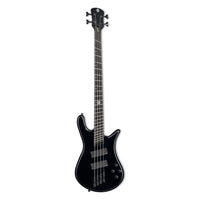 Front view of Spector NS Dimension HP 4-String Bass Guitar Black Gloss on white background