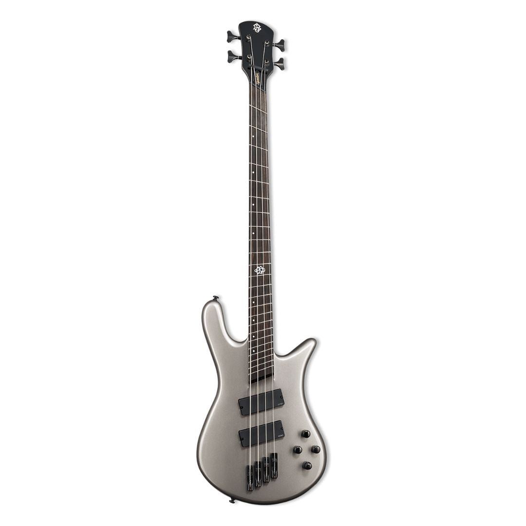 Front view of Spector NS Dimension HP 4-String Bass Guitar Gunmetal Gloss on white background