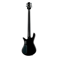 Rear view of Spector NS Dimension HP 5-String Bass Guitar Black Gloss on white background