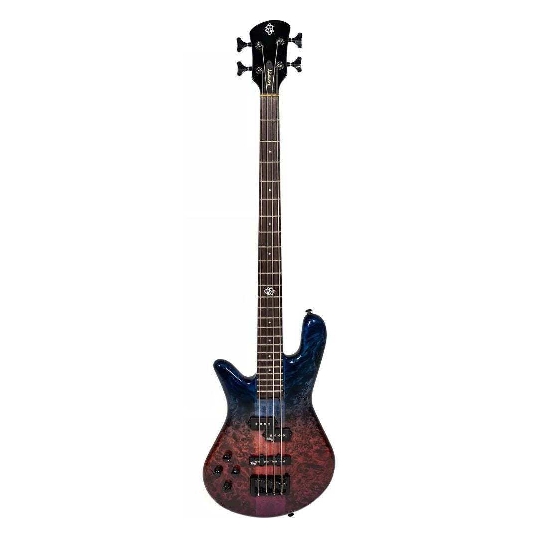 Front view of Spector NS Ethos 4-String Bass Guitar Interstellar Gloss Left-Handed on white background