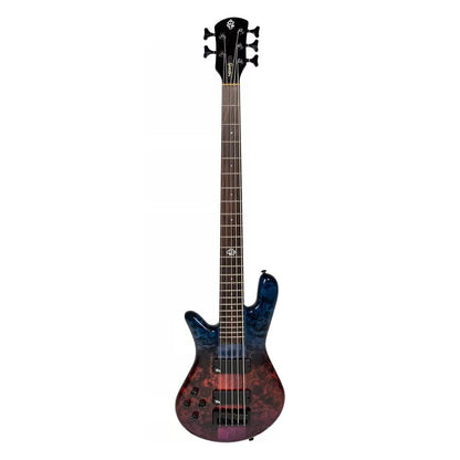 Front view of Spector NS Ethos 5-String Bass Guitar Left-Handed Interstellar Gloss on white background