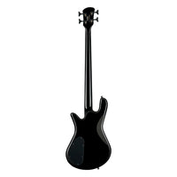 Rear view of Spector NS Ethos HP 4-String Bass Guitar Black Gloss on white background
