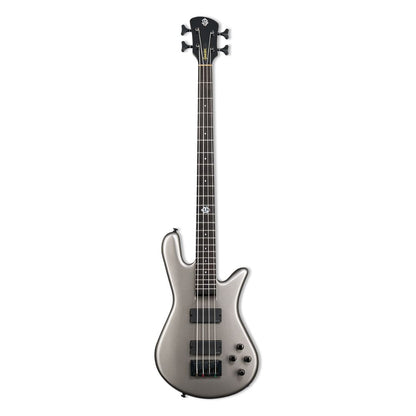 Front view of Spector NS Ethos HP 4-String Bass Guitar Gunmetal Gloss on white background