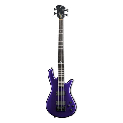 Front view of Spector NS Ethos HP 4-String Bass Guitar Plum Crazy Gloss on white background