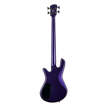 Rear view of Spector NS Ethos HP 4-String Bass Guitar Plum Crazy Gloss on white background