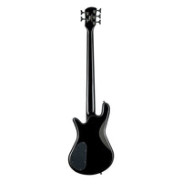 Rear view of Spector NS Ethos HP 5-String Bass Guitar Black Gloss on white background
