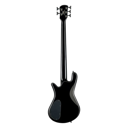 Rear view of Spector NS Ethos HP 5-String Bass Guitar Black Gloss on white background