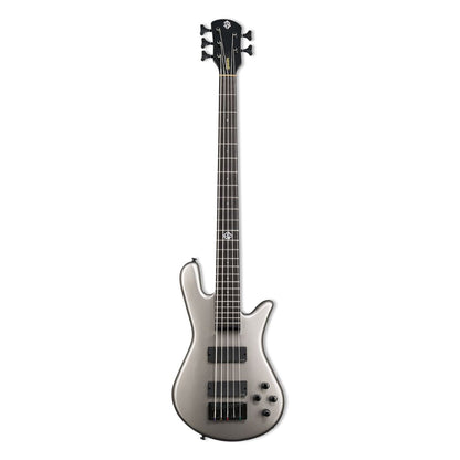 Front view of Spector NS Ethos HP 5-String Bass Guitar Gunmetal Gloss on white background
