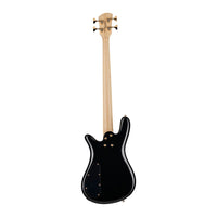 Rear view of Spector NS Icon Bolt-On 4-String Bass Guitar Black Gloss on white background