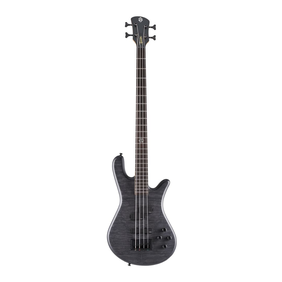 Front view of Spector NS Pulse II 4-String Bass Guitar (Black Stain Matte) on white background