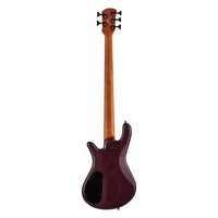 Rear view of Spector NS Pulse II 5-String Bass Guitar Black Cherry Matte on white background