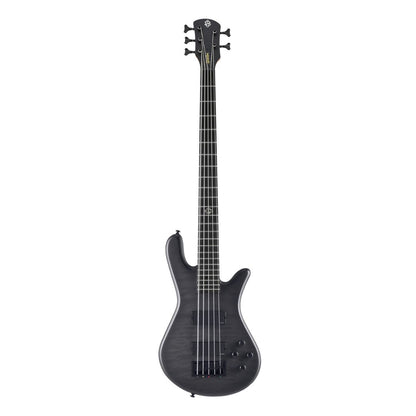 Front view of Spector NS Pulse II 5-String Bass Guitar Black Stain Matte on white background