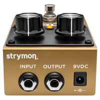 Top ports view of Strymon Canoga Vintage Silicon Fuzz Pedal on white background