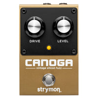 Front view of Strymon Canoga Vintage Silicon Fuzz Pedal on white background