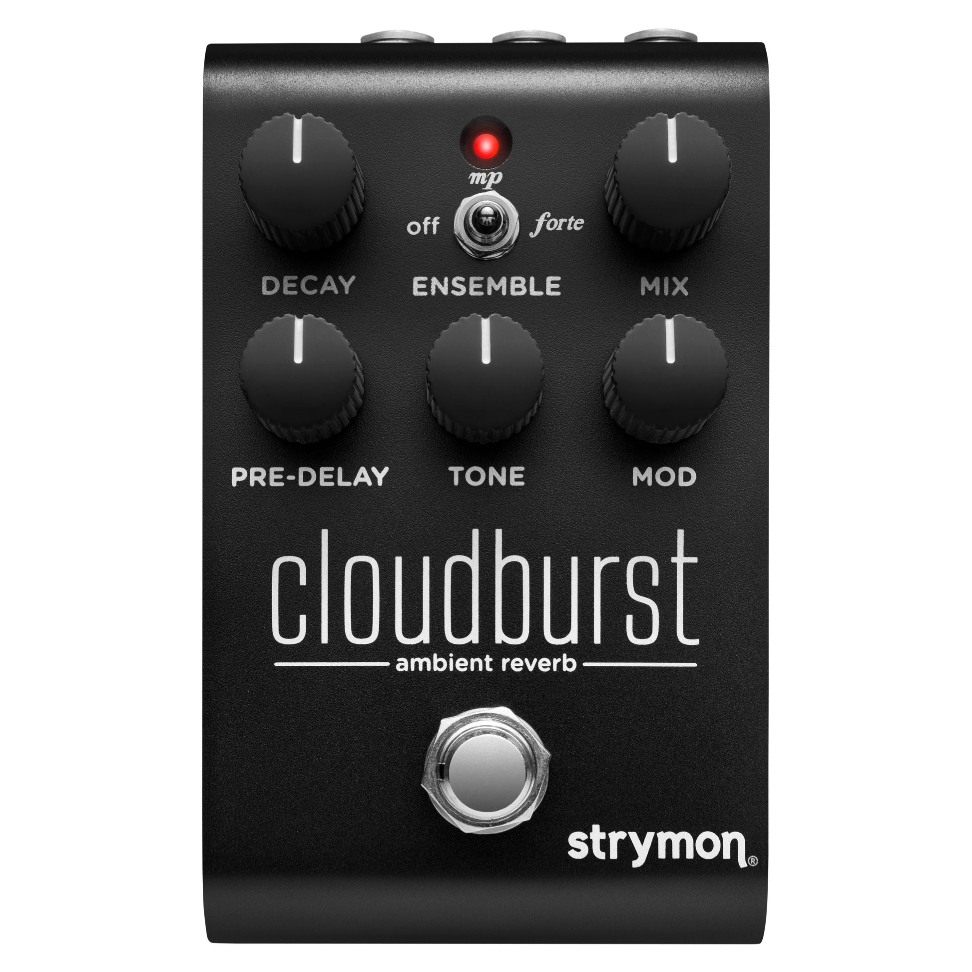 Front view of Strymon Cloudburst Midnight on white background
