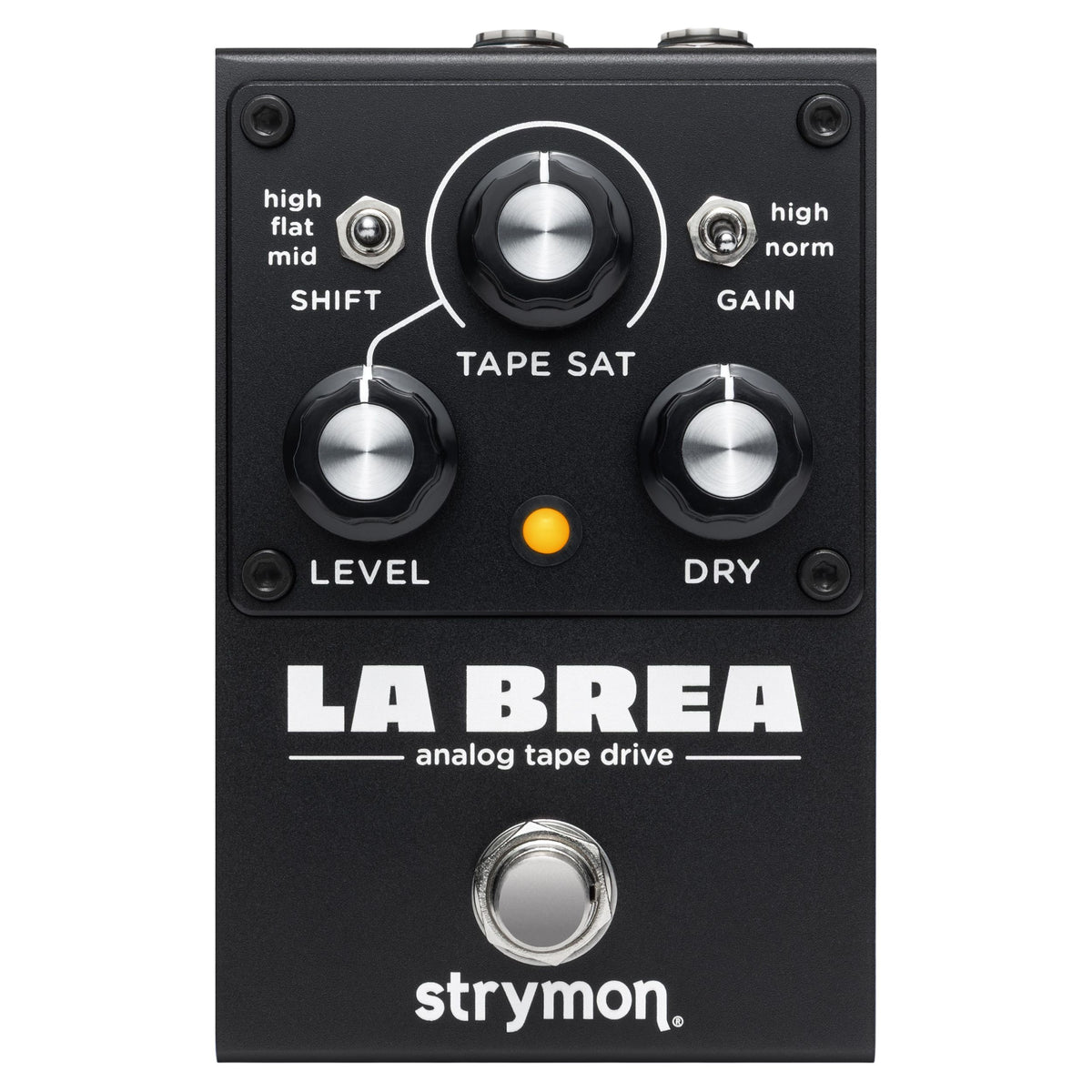 Front view of Strymon La Brea Analog Tape Drive Pedal on white background